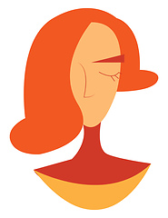 Image showing Girl with red hair vector or color illustration