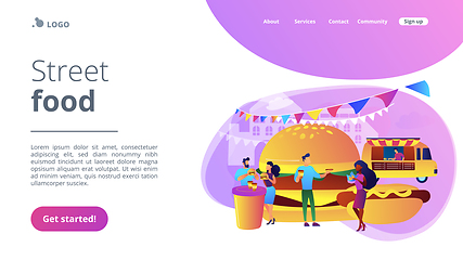 Image showing Street food concept landing page.