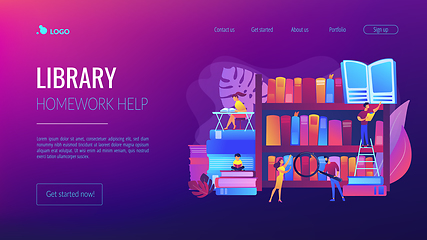 Image showing Public library concept landing page