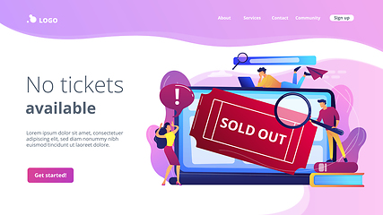 Image showing Sold-out event concept landing page.