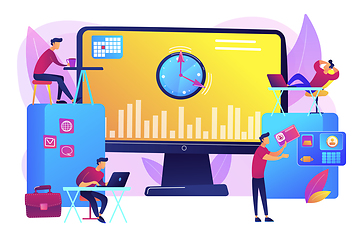 Image showing Time and attendance tracking system concept vector illustration