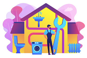 Image showing Plumber services concept vector illustration