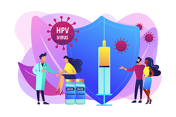 Image showing HPV vaccination concept vector illustration