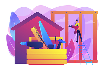 Image showing Carpenter services concept vector illustration