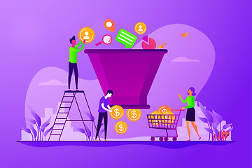 Image showing Sales funnel management concept vector illustration