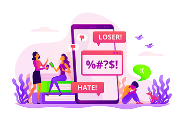 Image showing Cyberbullying concept vector illustration