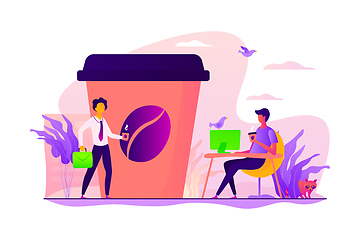 Image showing Take away coffee concept vector illustration.