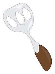 Image showing A spatula with brown handle vector or color illustration