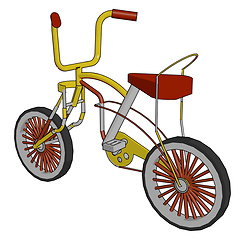 Image showing A red colored comfortable child bicycle vector or color illustra