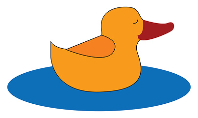 Image showing Yellow duck vector color illustration.