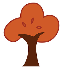 Image showing Painting of a beautiful brown tree vector or color illustration