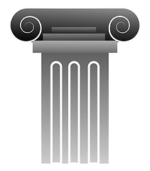 Image showing Vector illustration of a grey greek pillar on white background