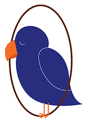 Image showing Clipart of a blue-colored sleeping bird vector or color illustra