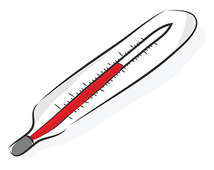 Image showing Simple cartoon of a thermometer vector illustration on white bac