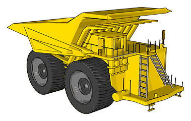 Image showing Vector illustration of an yellow dumper truck white background