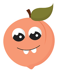 Image showing Emoji of smiling peach fruit vector or color illustration