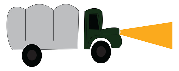 Image showing A green big car, vector color illustration.