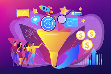 Image showing Marketing funnel concept vector illustration.