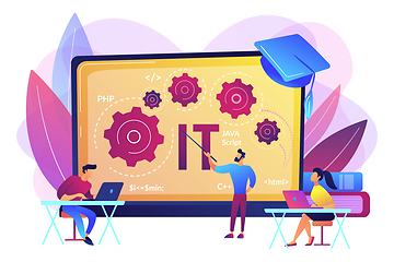 Image showing Information technology courses concept vector illustration