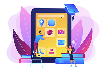 Image showing Mobile app development courses concept vector illustration