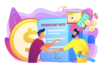 Image showing Promissory note concept vector illustration