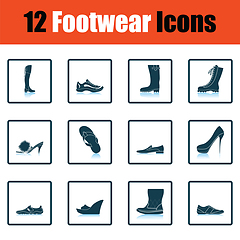 Image showing Set of footwear icons