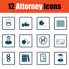 Image showing Set of attorney  icons