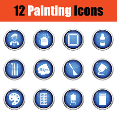 Image showing Set of painting icons. 