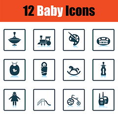 Image showing Set of baby icons.