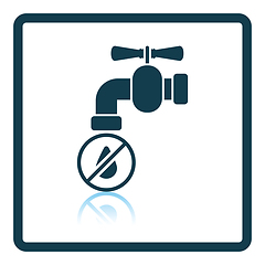 Image showing Water faucet with dropping water icon