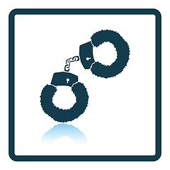 Image showing Sex handcuffs with fur icon