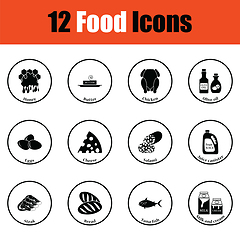 Image showing Set of food icons