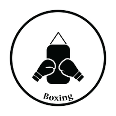Image showing Icon of Boxing pear and gloves