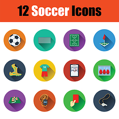 Image showing Set of soccer icons