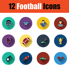 Image showing American football icon set