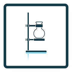 Image showing Icon of chemistry flask griped in stand