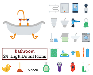 Image showing Set of 24 Bathroom Icons