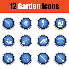 Image showing Set of gardening icons. 