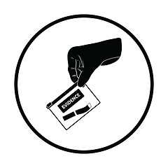 Image showing Hand holding evidence pocket icon