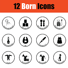 Image showing Set of born icons