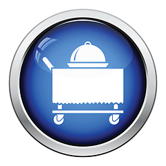 Image showing Restaurant  cloche on delivering cart icon