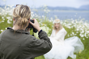 Image showing Girl Wearing a Flower Wreath