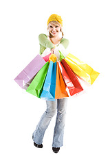 Image showing Shopping caucasian girl