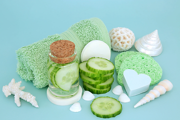 Image showing Cool as a Cucumber for Sunburn Concept