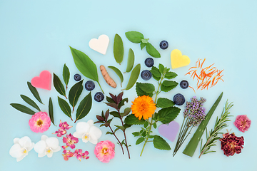 Image showing Healing Flowers and Herbs for Natural Skincare  