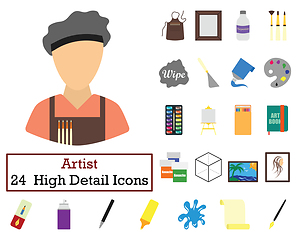 Image showing Set of 24  Artist Icons