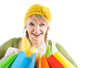 Image showing Shopping caucasian girl