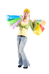 Image showing Shopping caucasian girl