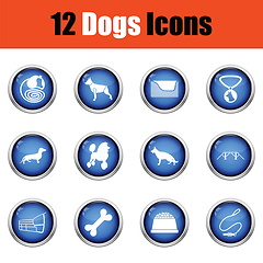 Image showing Set of dog breeding icons. 