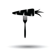 Image showing Diet carrot on fork icon